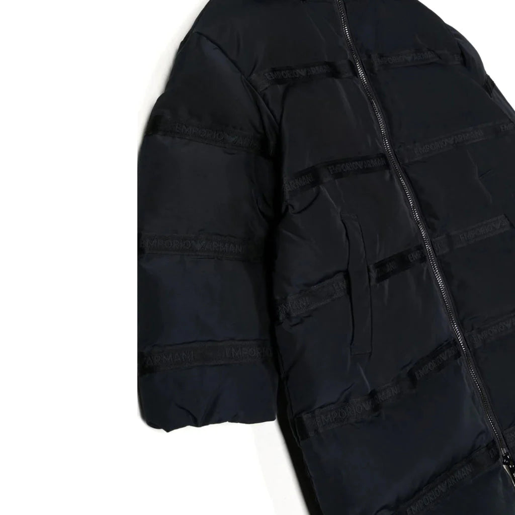 Boys Long Puffer Jacket with Striped Logo - Optimize for Google SEO