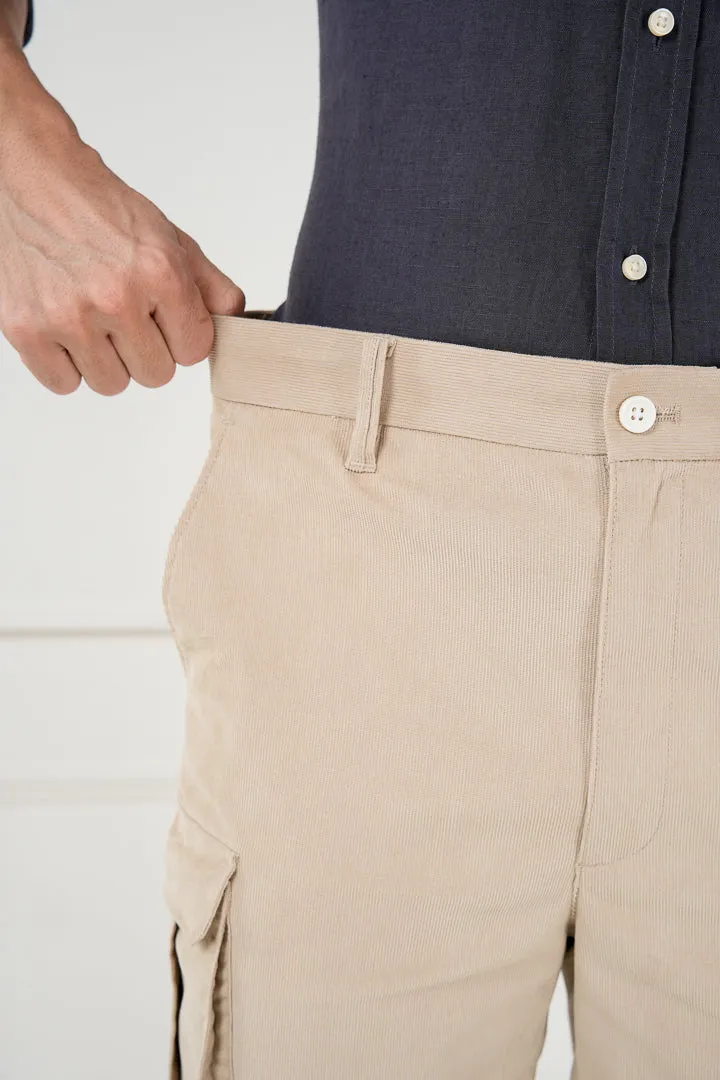 Buttercream Corduroy Cargo Shorts