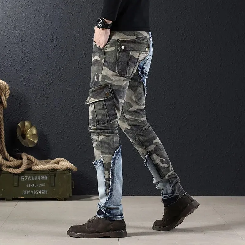 Camouflage Denim Cargo Pants for Men - Premium and Durable Outdoor Sports Wear