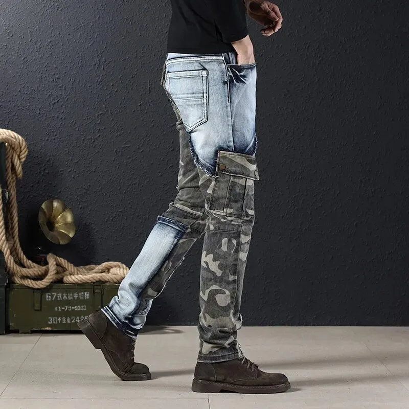 Camouflage Denim Cargo Pants for Men - Premium and Durable Outdoor Sports Wear