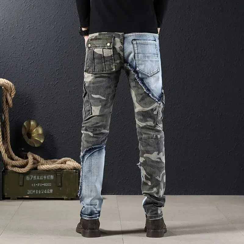 Camouflage Denim Cargo Pants for Men - Premium and Durable Outdoor Sports Wear