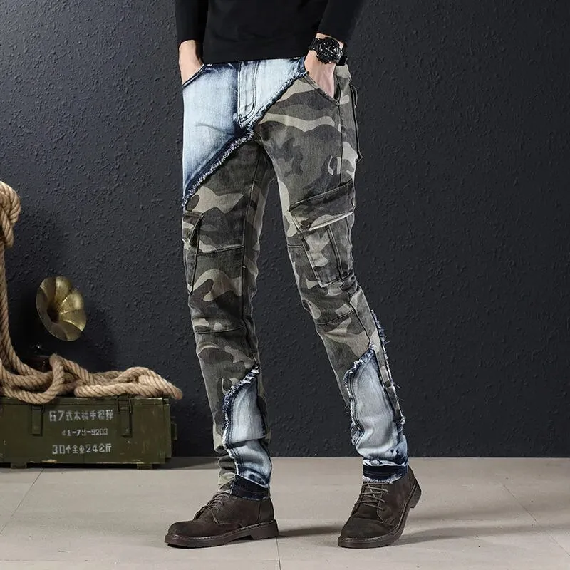 Camouflage Denim Cargo Pants for Men - Premium and Durable Outdoor Sports Wear