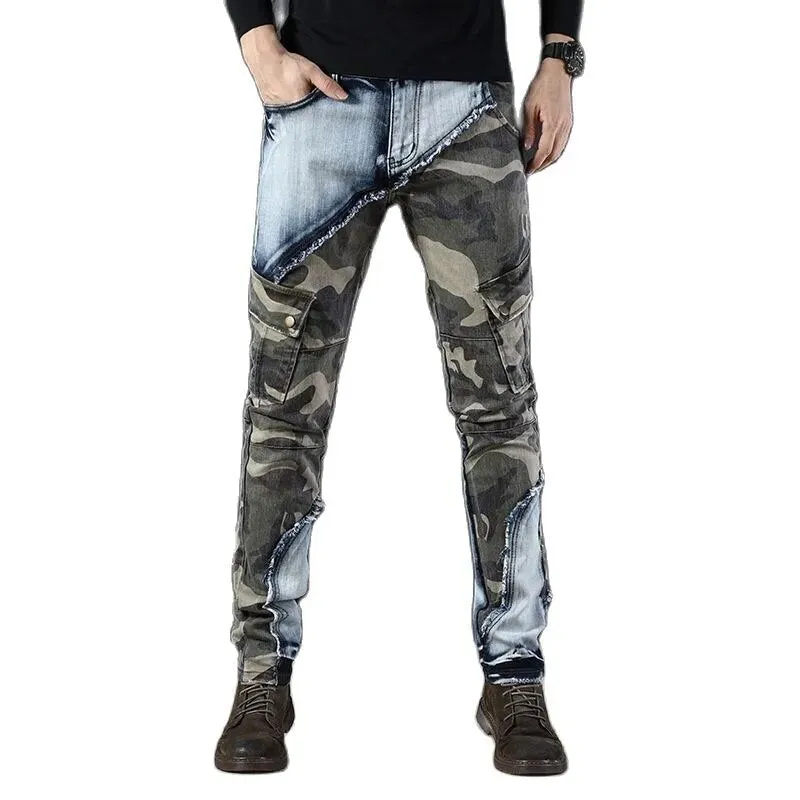 Camouflage Denim Cargo Pants for Men - Premium and Durable Outdoor Sports Wear