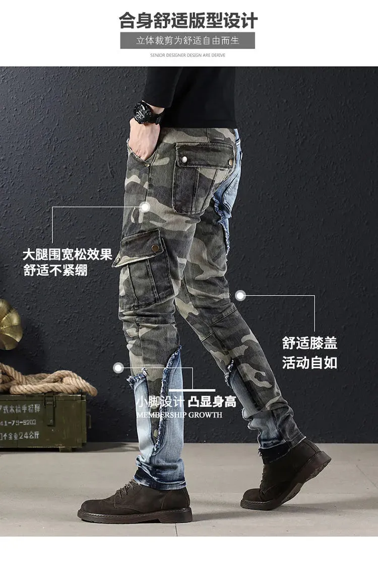 Camouflage Denim Cargo Pants for Men - Premium and Durable Outdoor Sports Wear