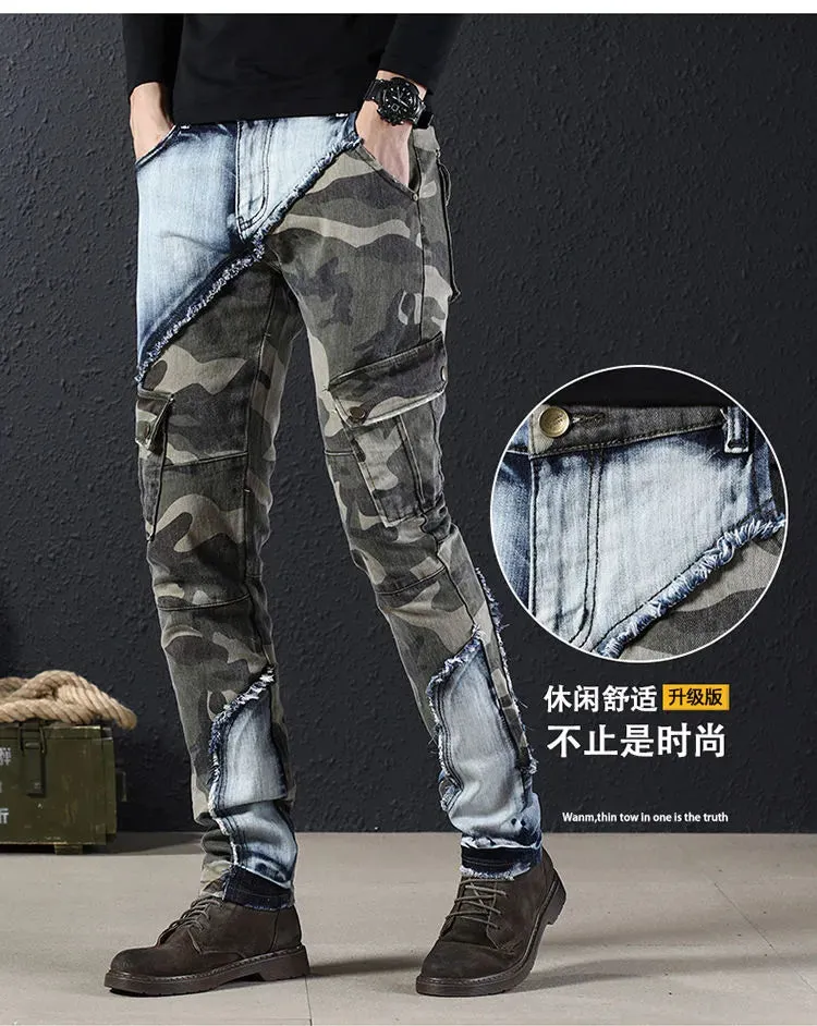 Camouflage Denim Cargo Pants for Men - Premium and Durable Outdoor Sports Wear