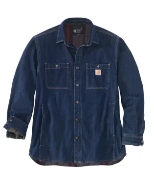 Carhartt denim lined snap front shirt jacket