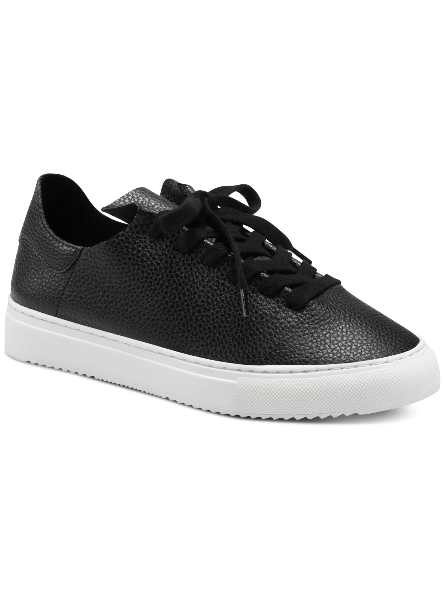 Charter Club Black Leather Sneakers - Padded Padmaa, Round Toe, Lace-Up, Platform, Womens M