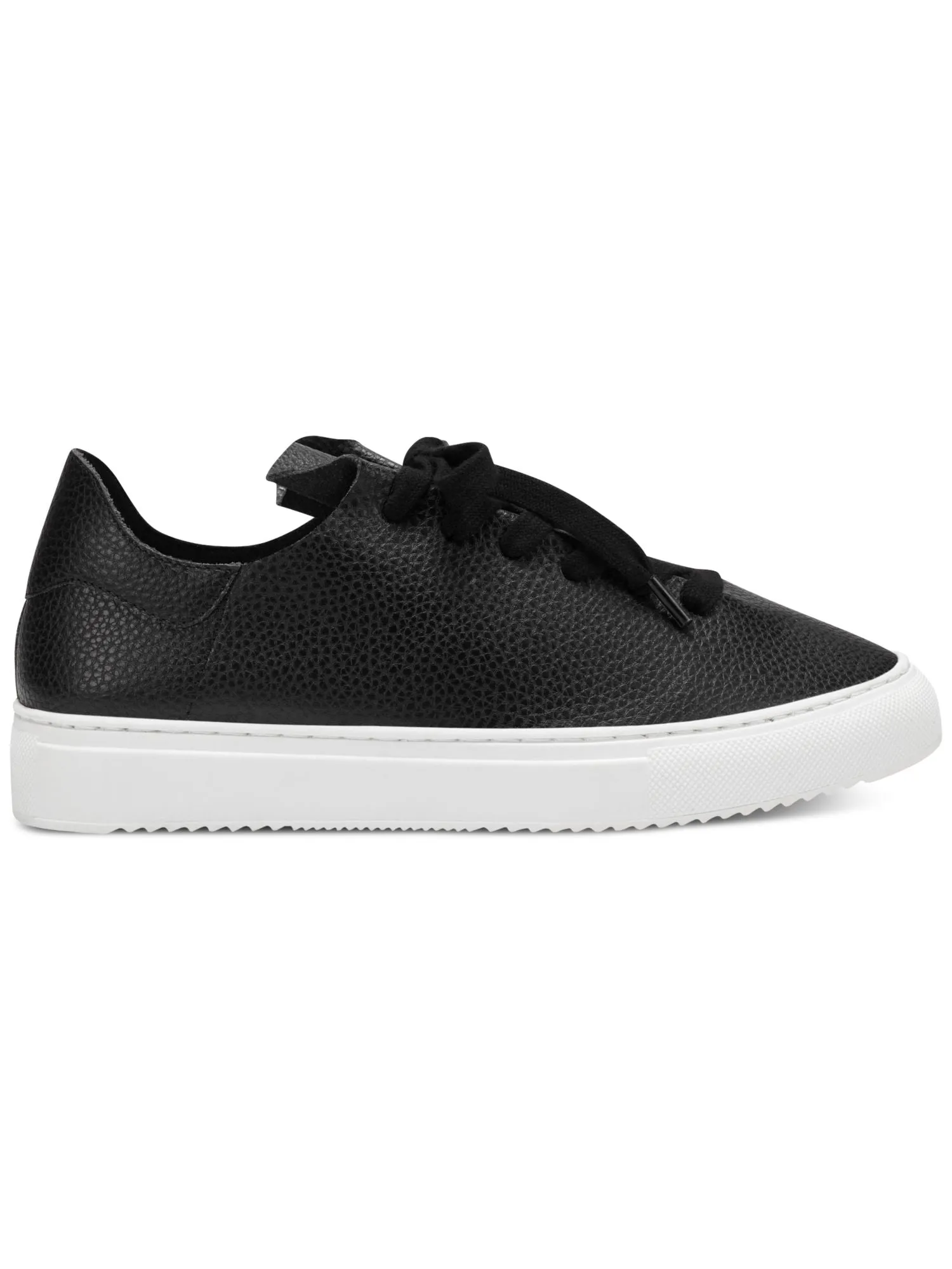 Charter Club Black Leather Sneakers - Padded Padmaa, Round Toe, Lace-Up, Platform, Womens M