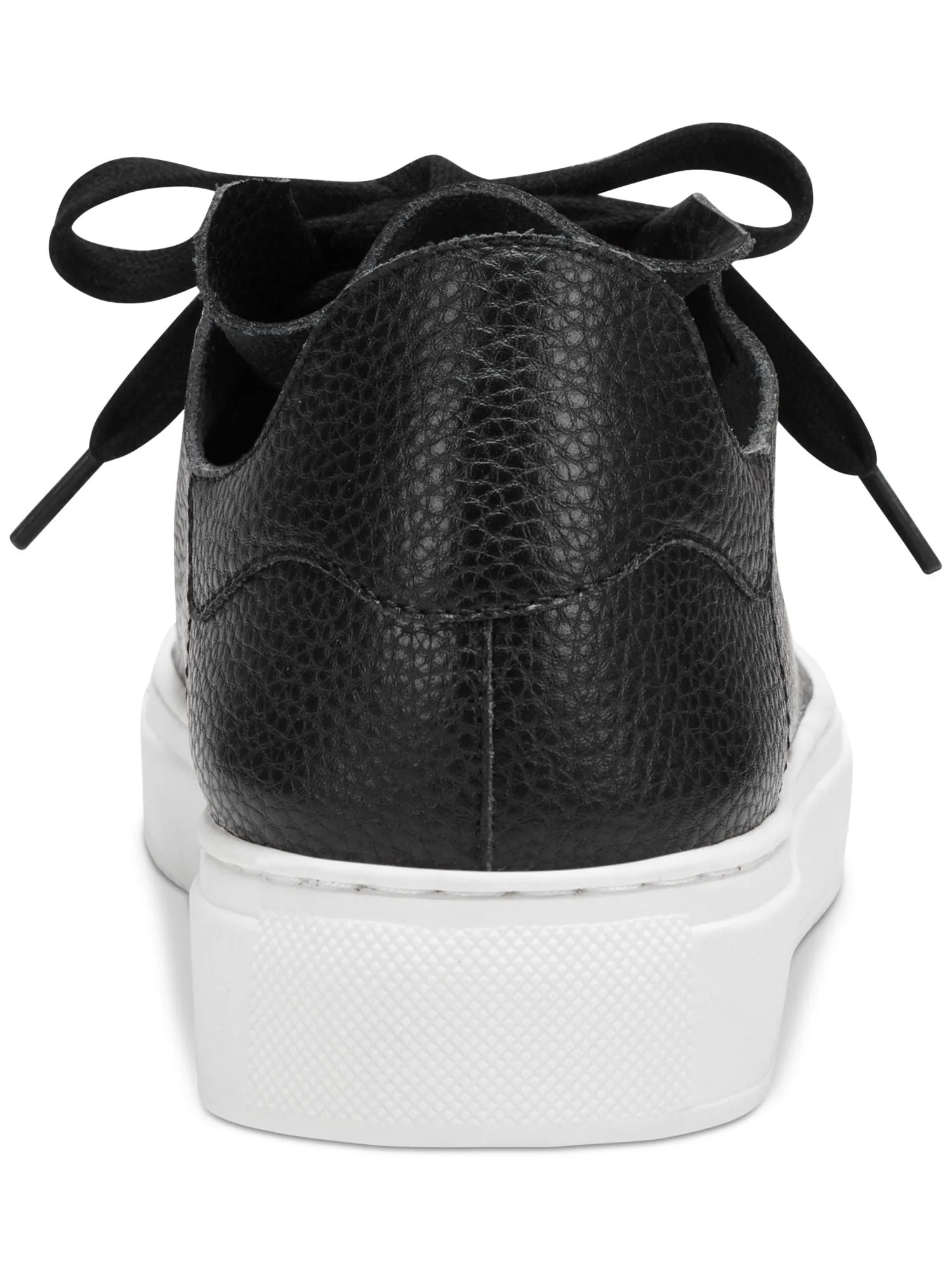 Charter Club Black Leather Sneakers - Padded Padmaa, Round Toe, Lace-Up, Platform, Womens M