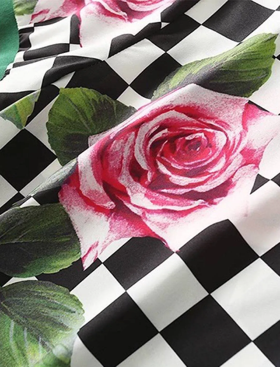 Checkers Rose Print Outfit