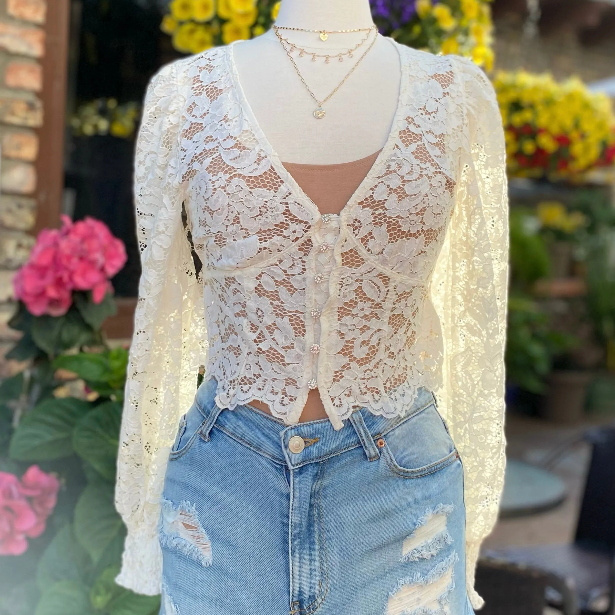 Chloe White Lace Top