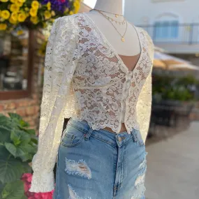 Chloe White Lace Top