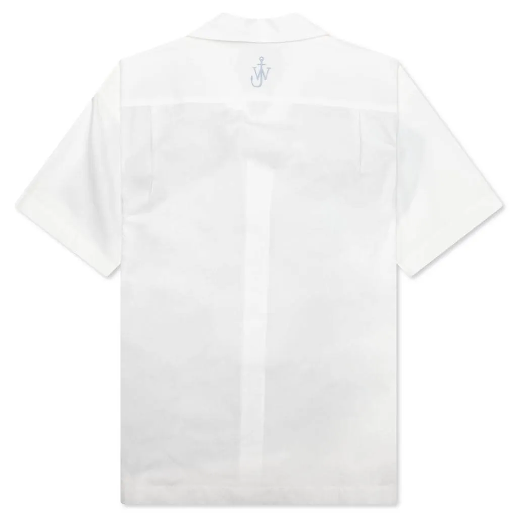 Clay Trompe L'Oeil White/Light Blue Print Short-Sleeved Shirt