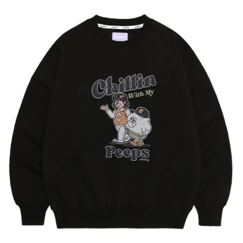 Clotty hoodies and sweatshirts with street style and long sleeves.