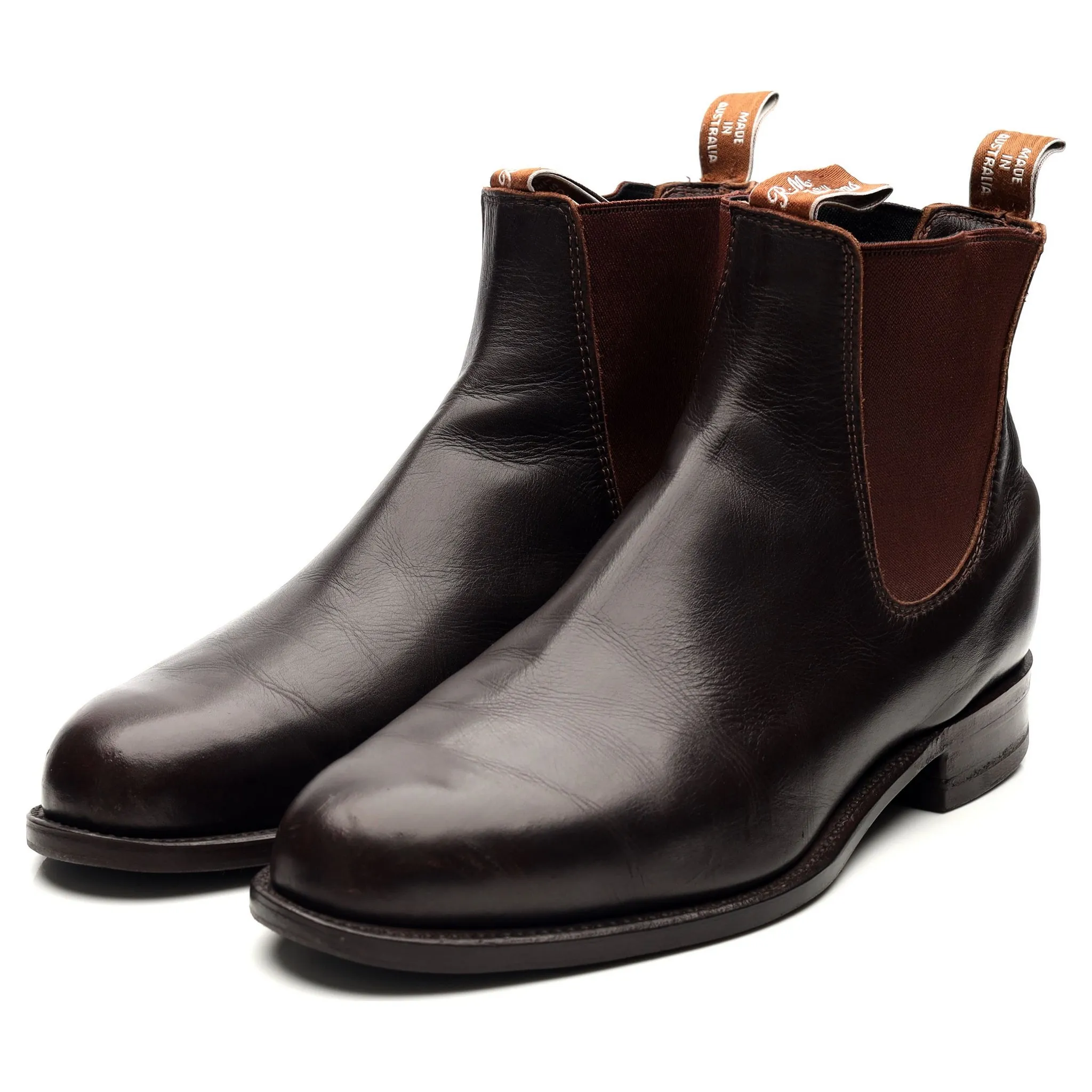 'Comfort Turnout' Dark Brown Leather Chelsea Boots UK 9 G