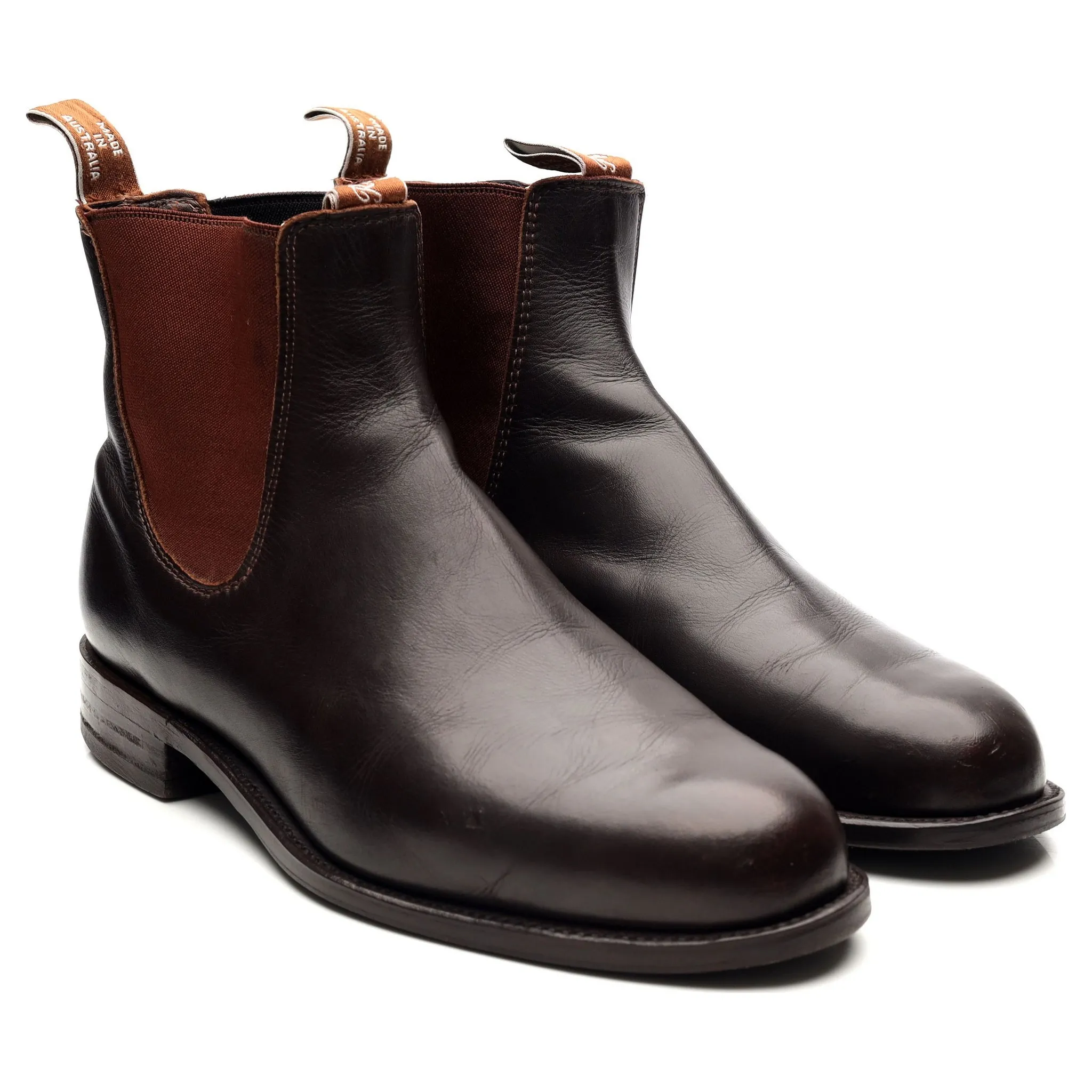 'Comfort Turnout' Dark Brown Leather Chelsea Boots UK 9 G