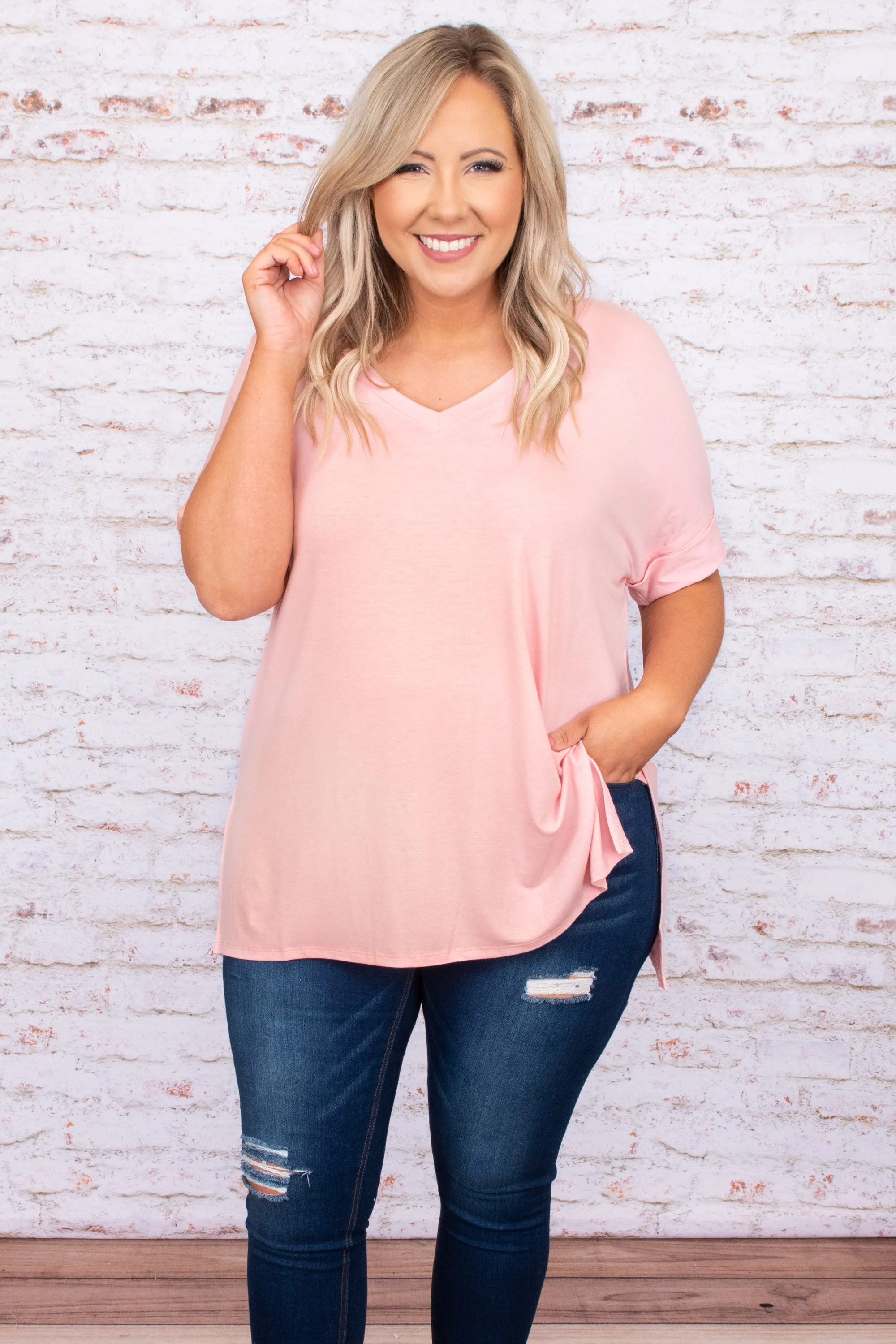 Comfortable Dusty Pink Travel Top