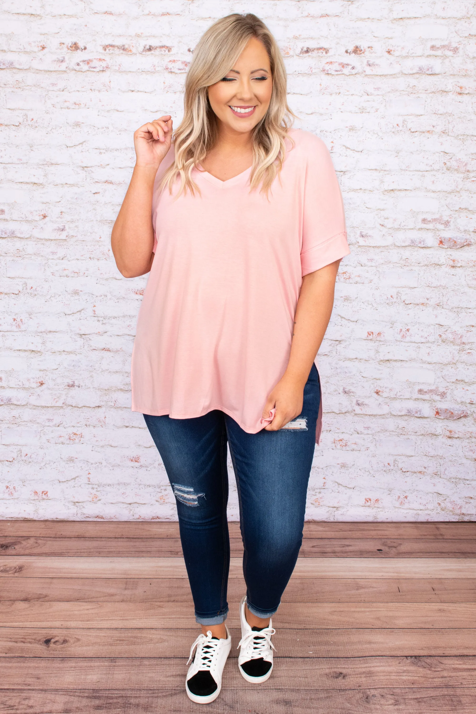 Comfortable Dusty Pink Travel Top