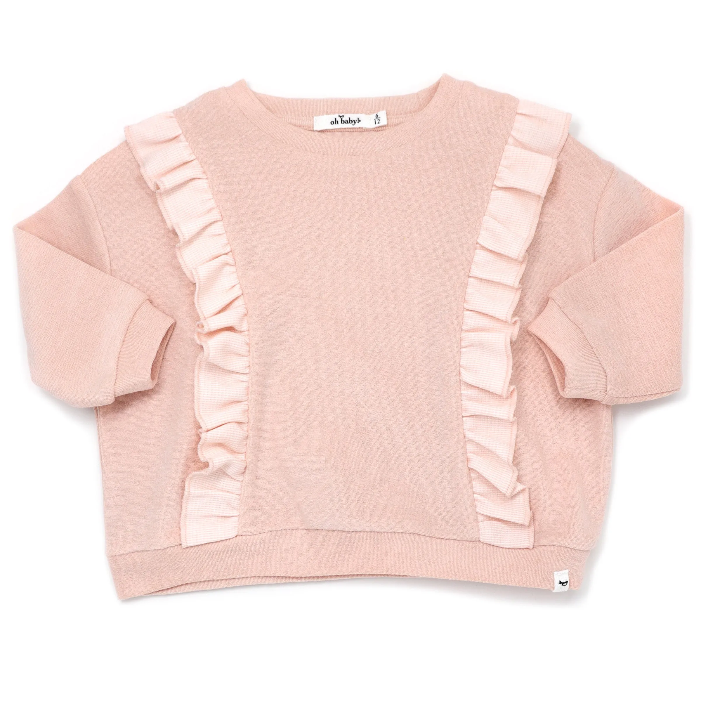 Cotton Terry Peachy Ruffle Boxy Sweatshirt - Perfect for Babies