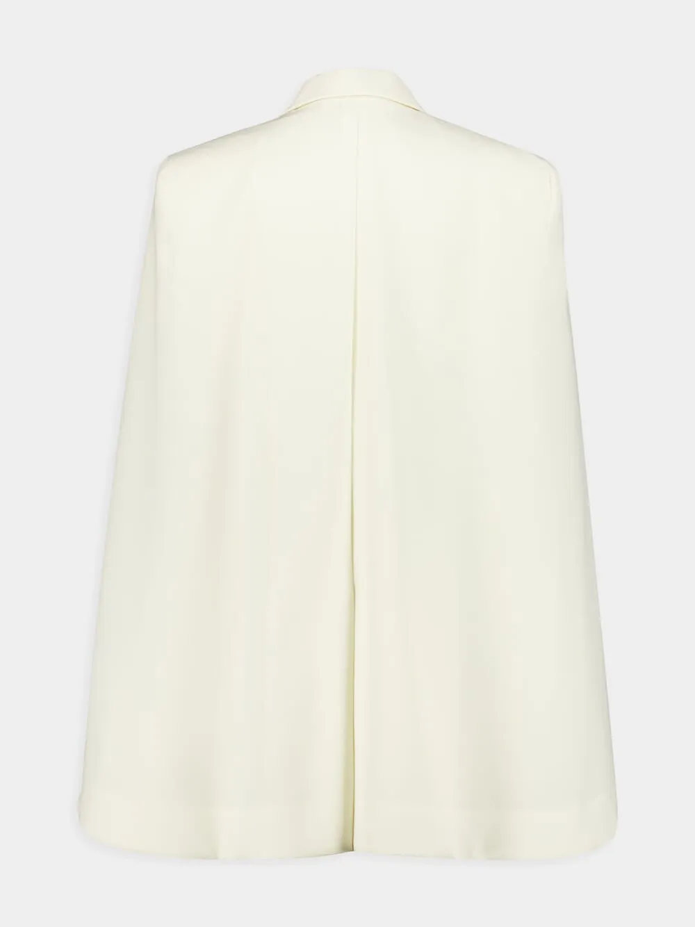 Cream Cape-Sleeve Wool Blazer