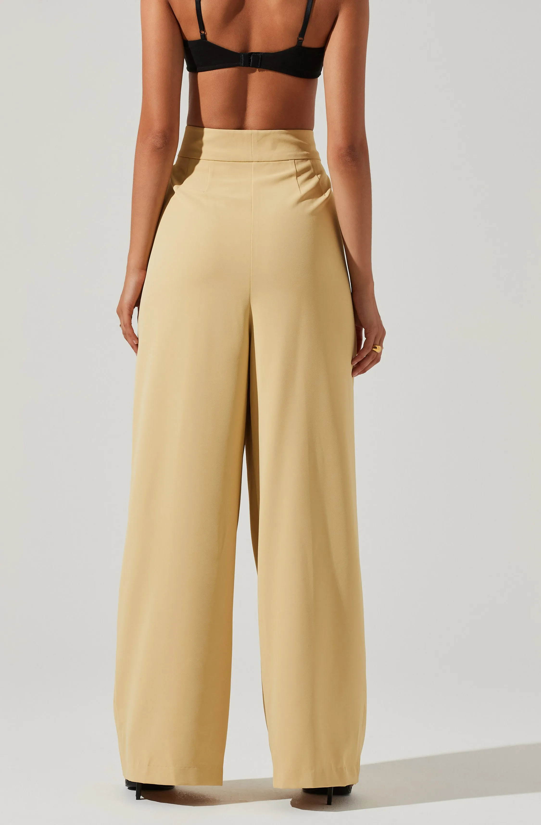 Criss Cross Pleated Wide Leg Pants for Boyfriend