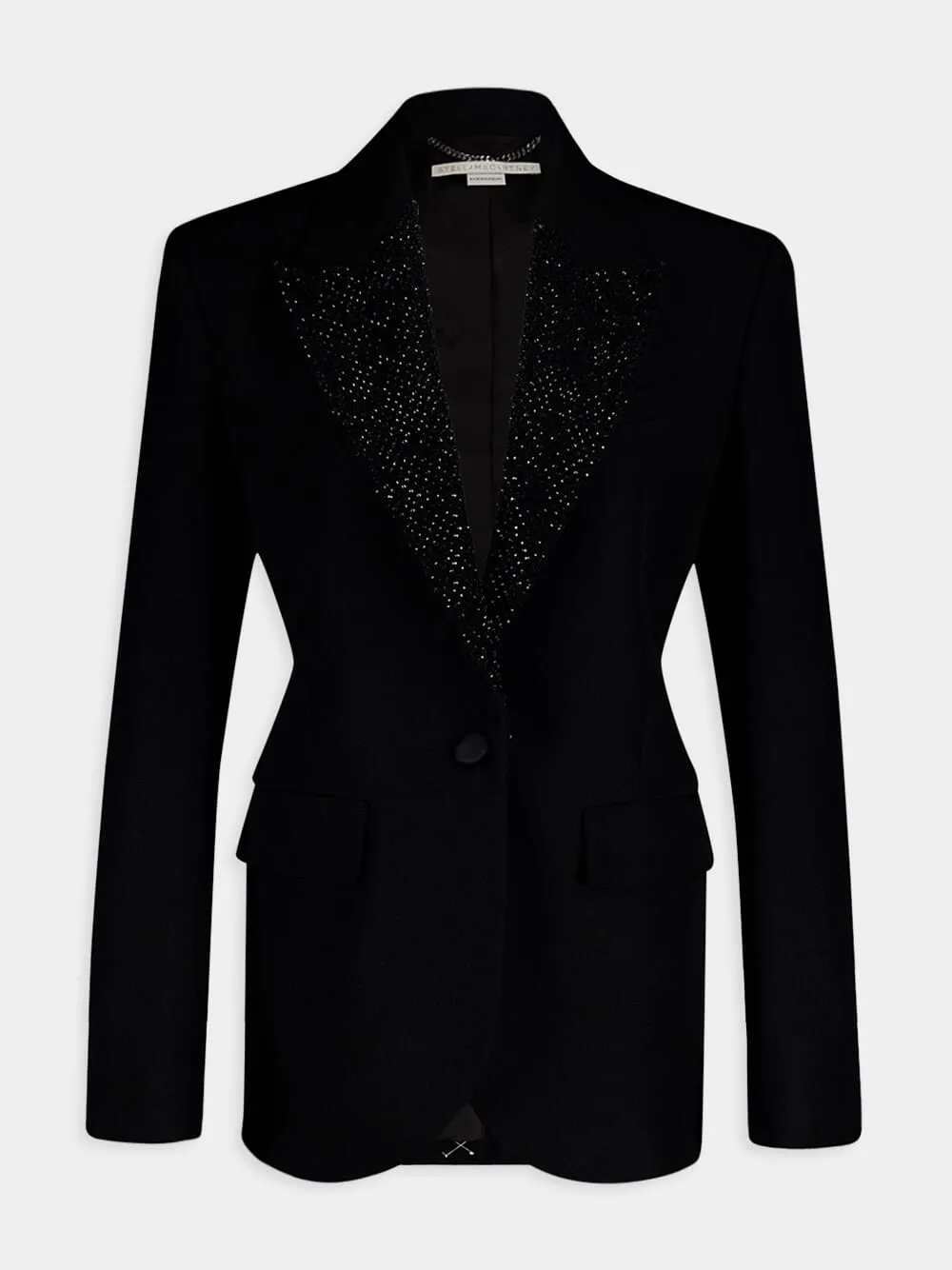 Crystal-Embellished Black Blazer