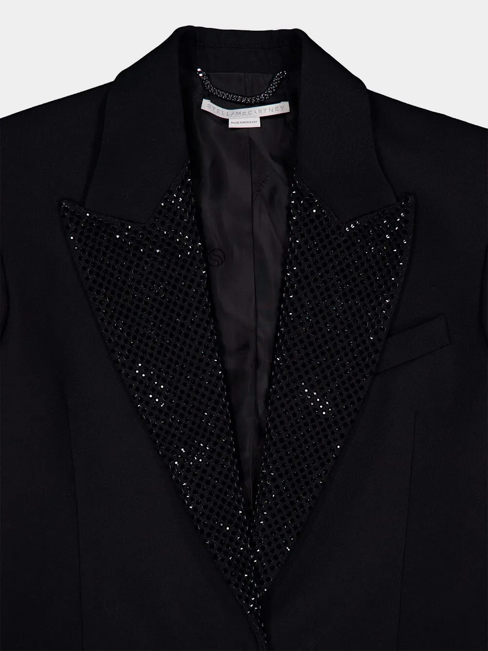 Crystal-Embellished Black Blazer