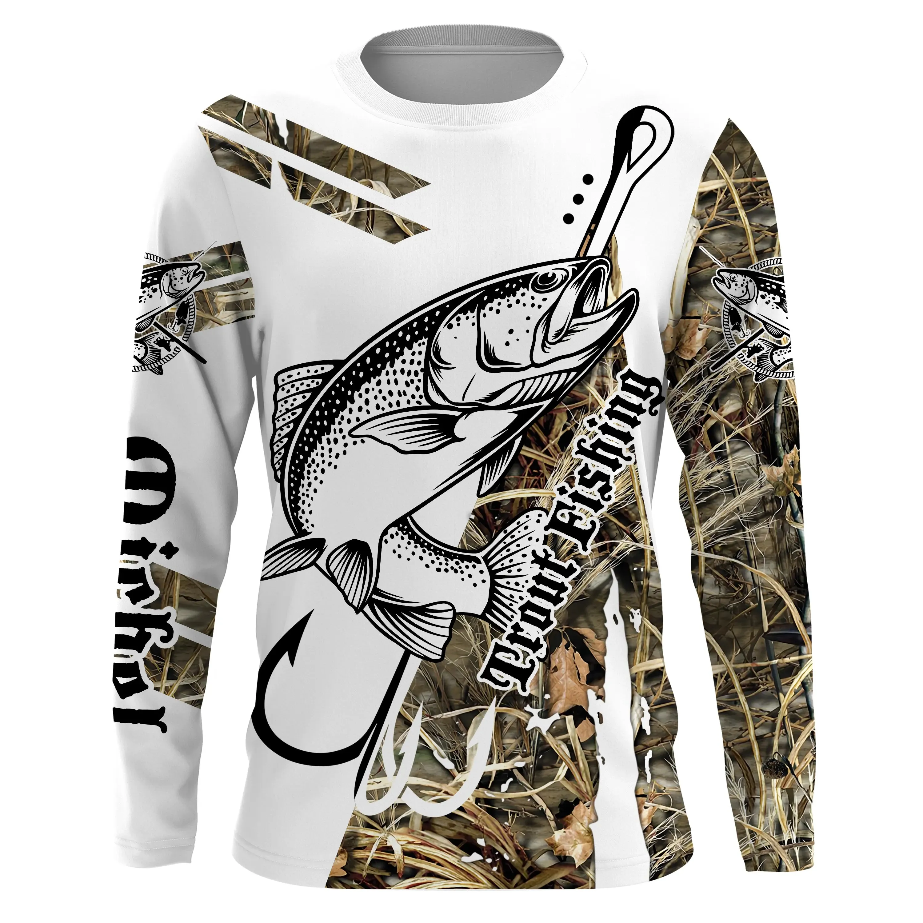 Custom Camouflage Trout Fishing T-Shirt - CT28072218