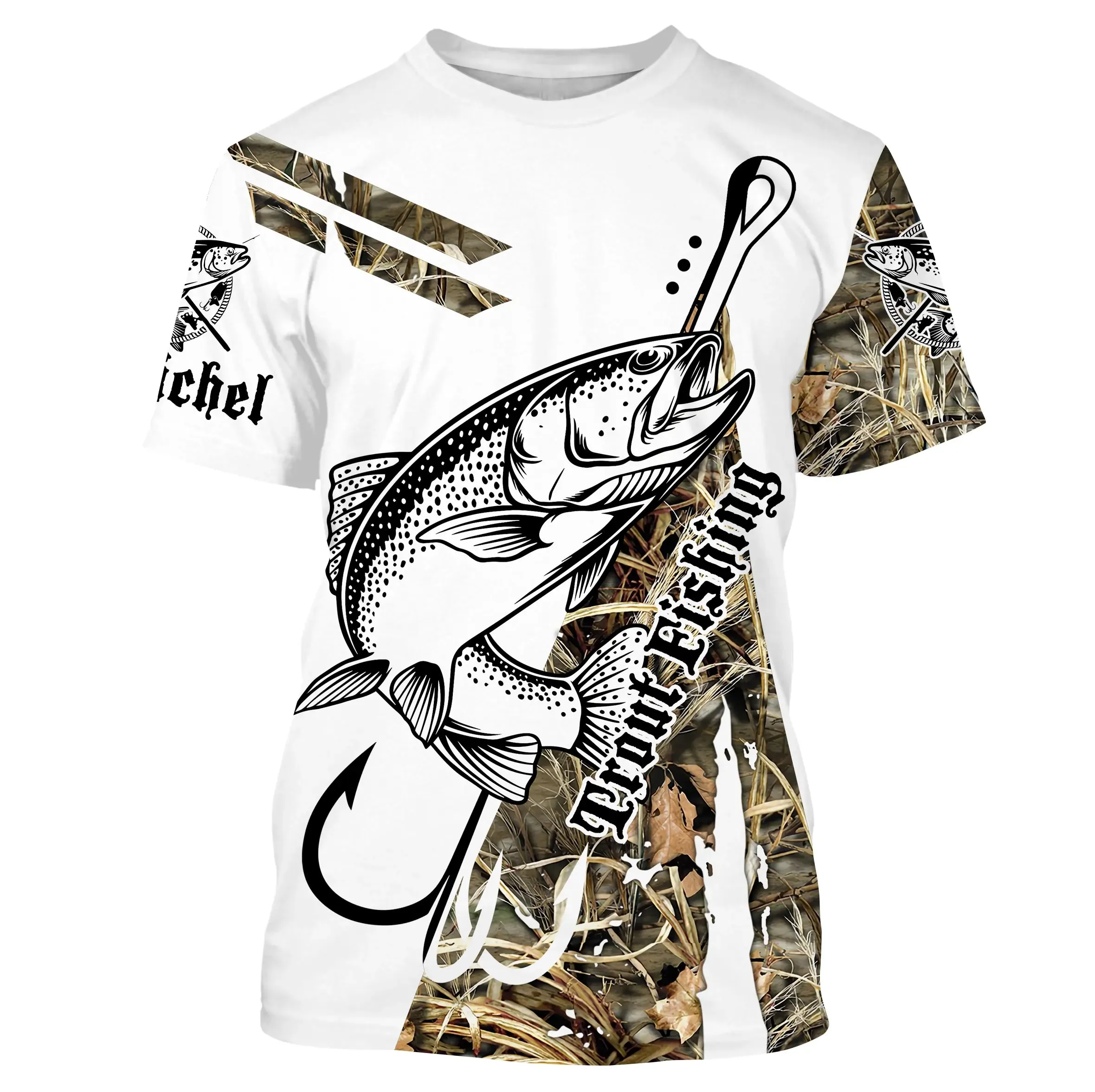 Custom Camouflage Trout Fishing T-Shirt - CT28072218