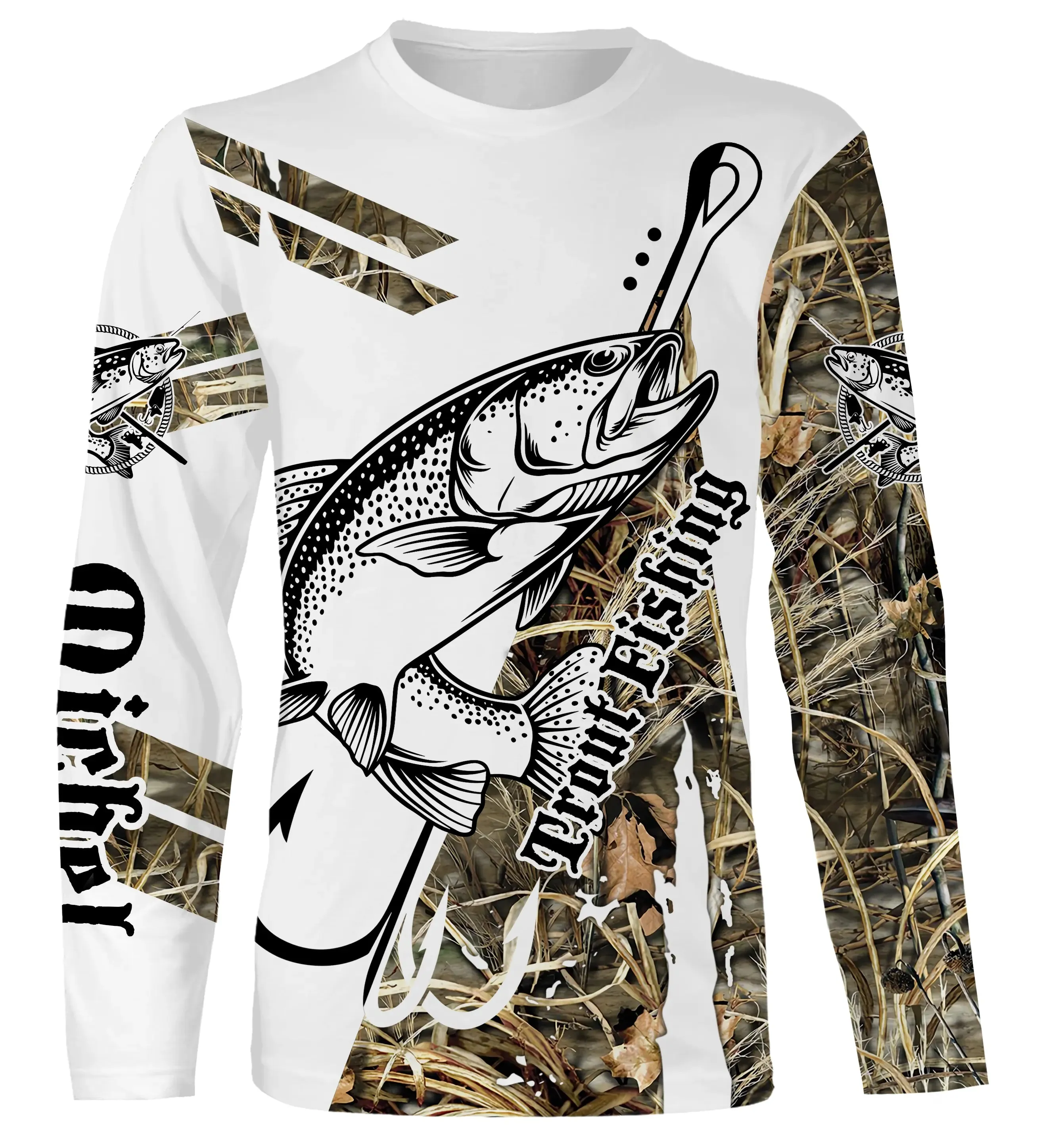 Custom Camouflage Trout Fishing T-Shirt - CT28072218