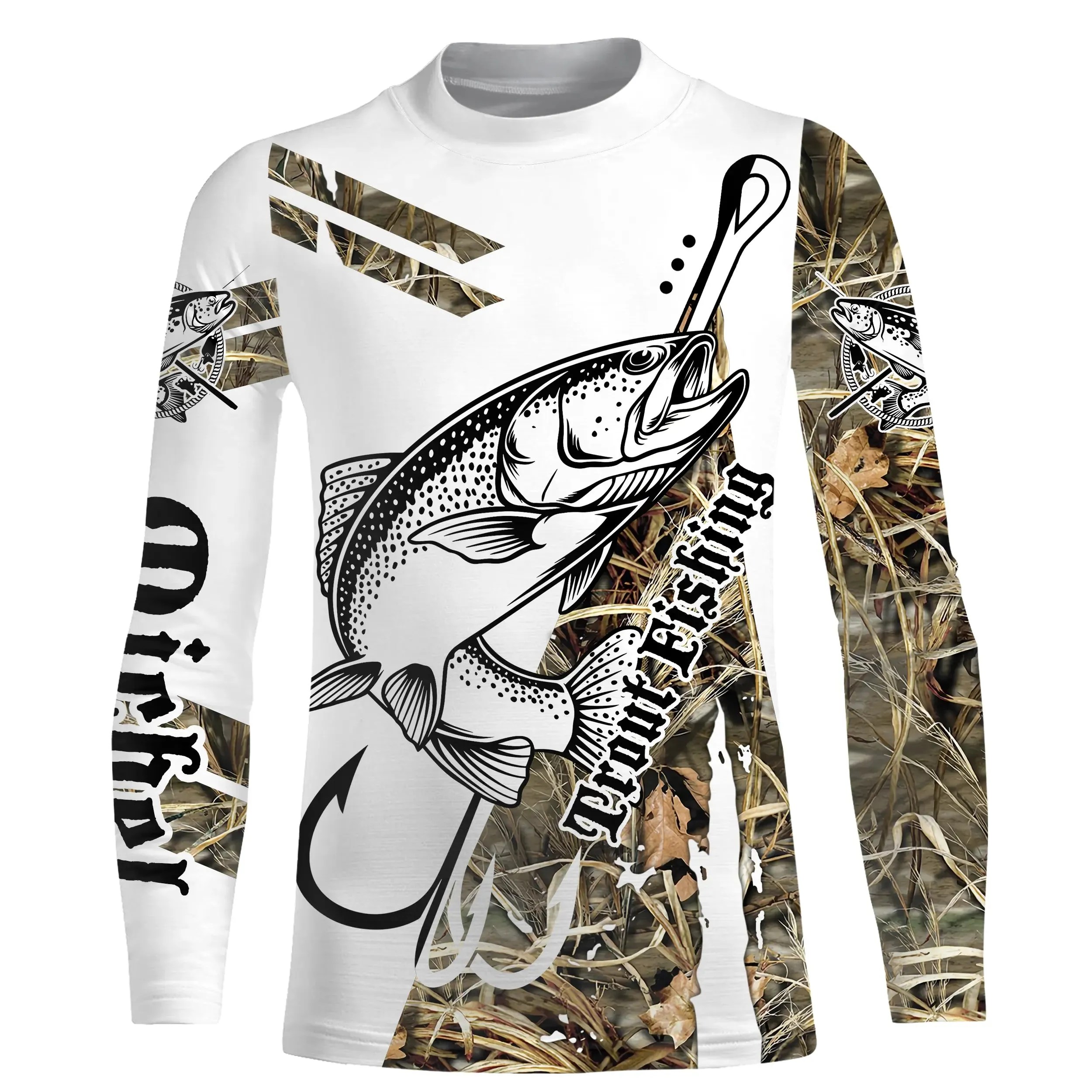 Custom Camouflage Trout Fishing T-Shirt - CT28072218