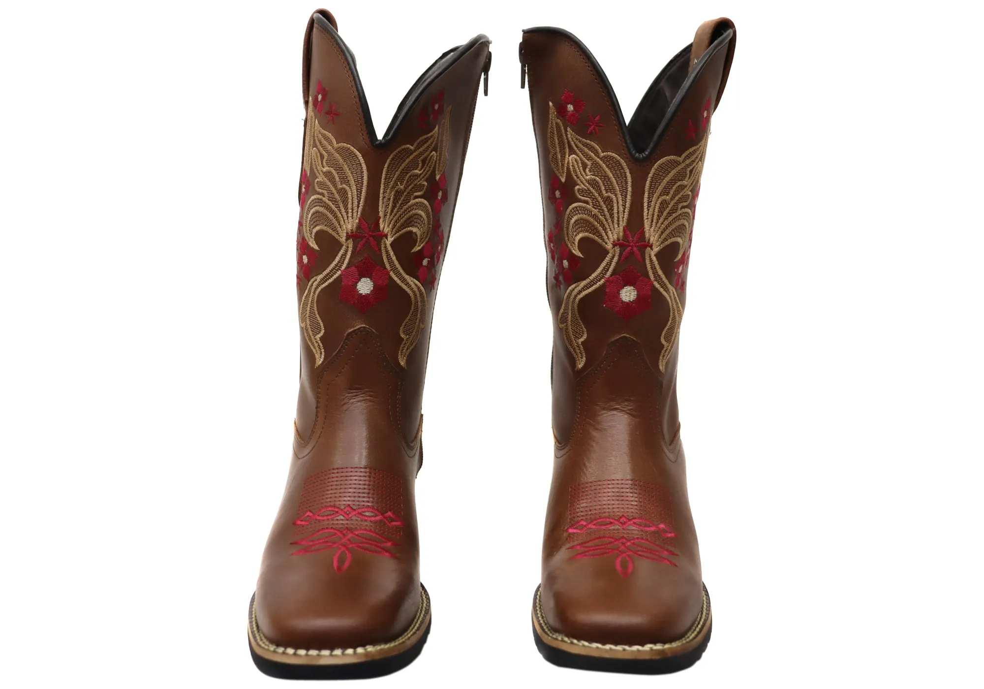 D Milton Claire Womens Comfortable Leather Western Cowboy Boots