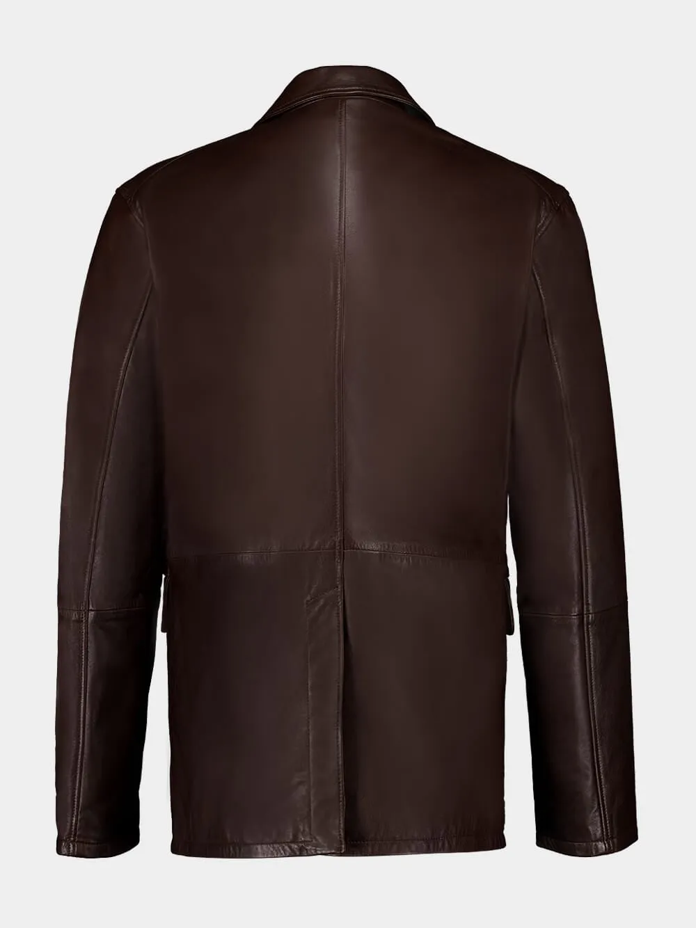 Dark Coffee Leather Blazer