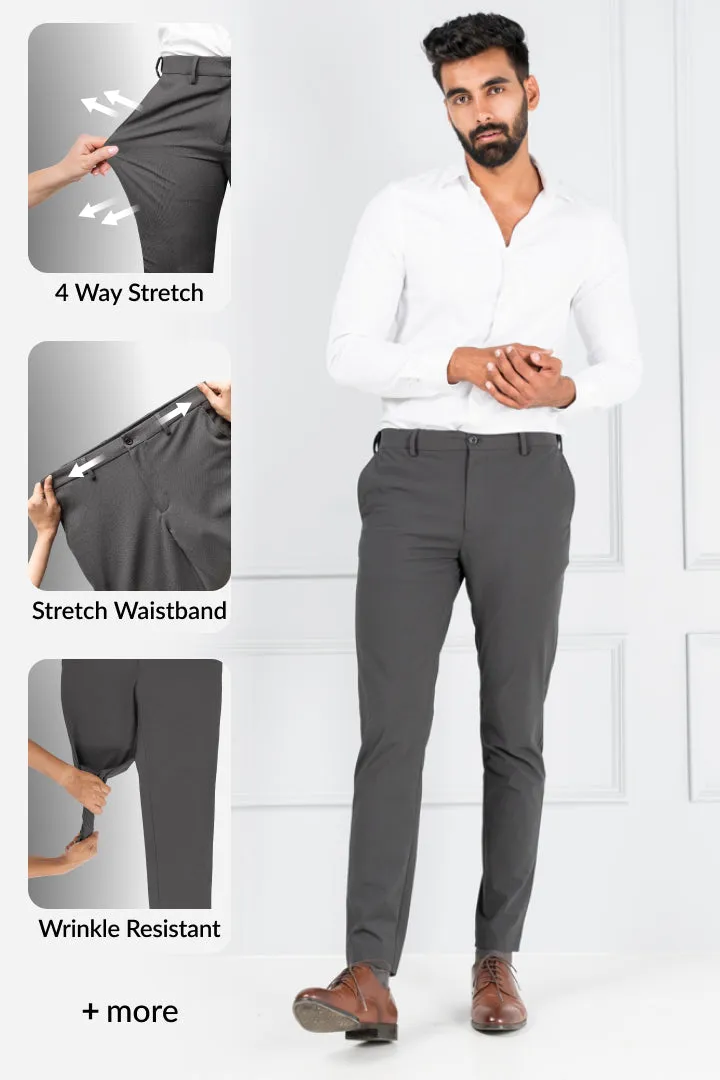 Dark Gray Stretch Dress Pants