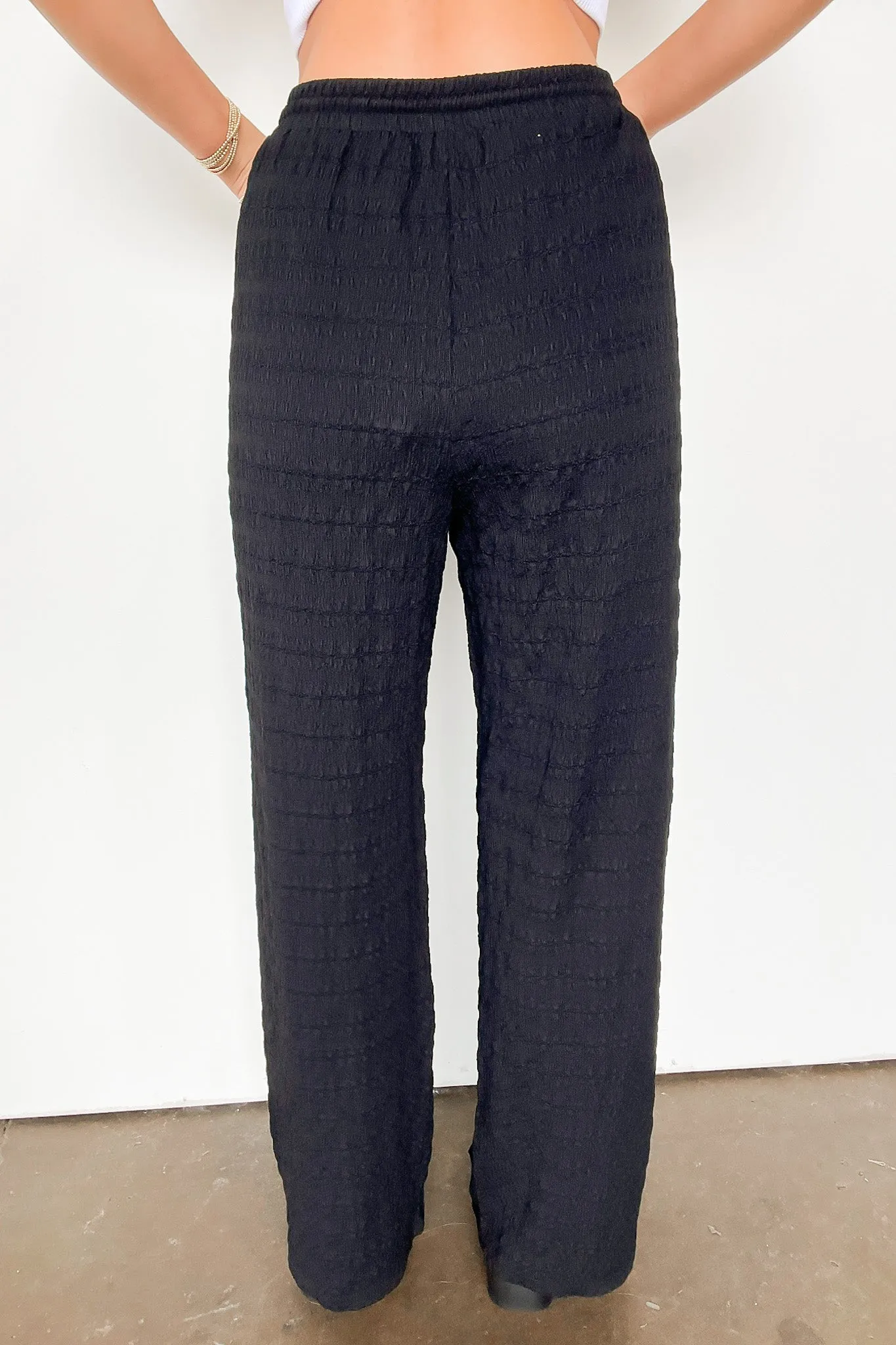 Delightful High Waist Textured Knit Pants