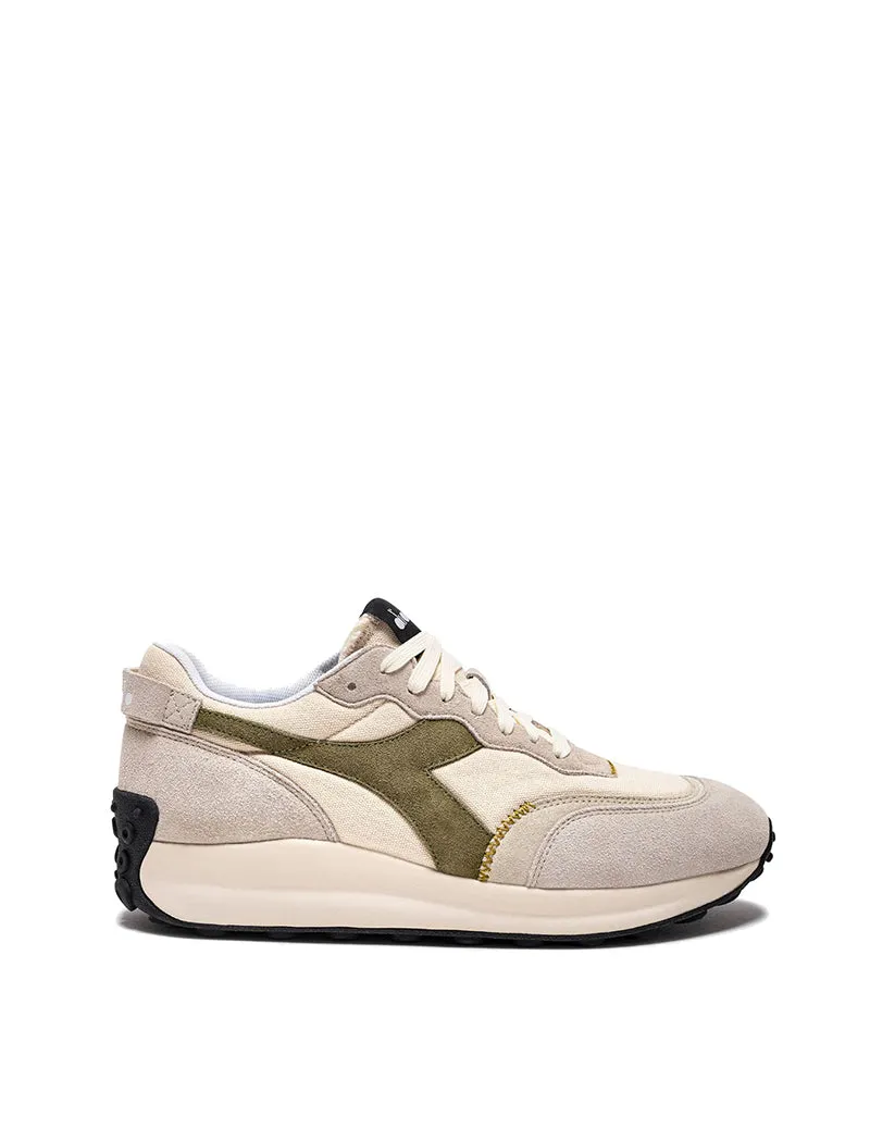 Diadora Women's Race Suede SW Trainer Pristine/Whitecap Gray - Best Price