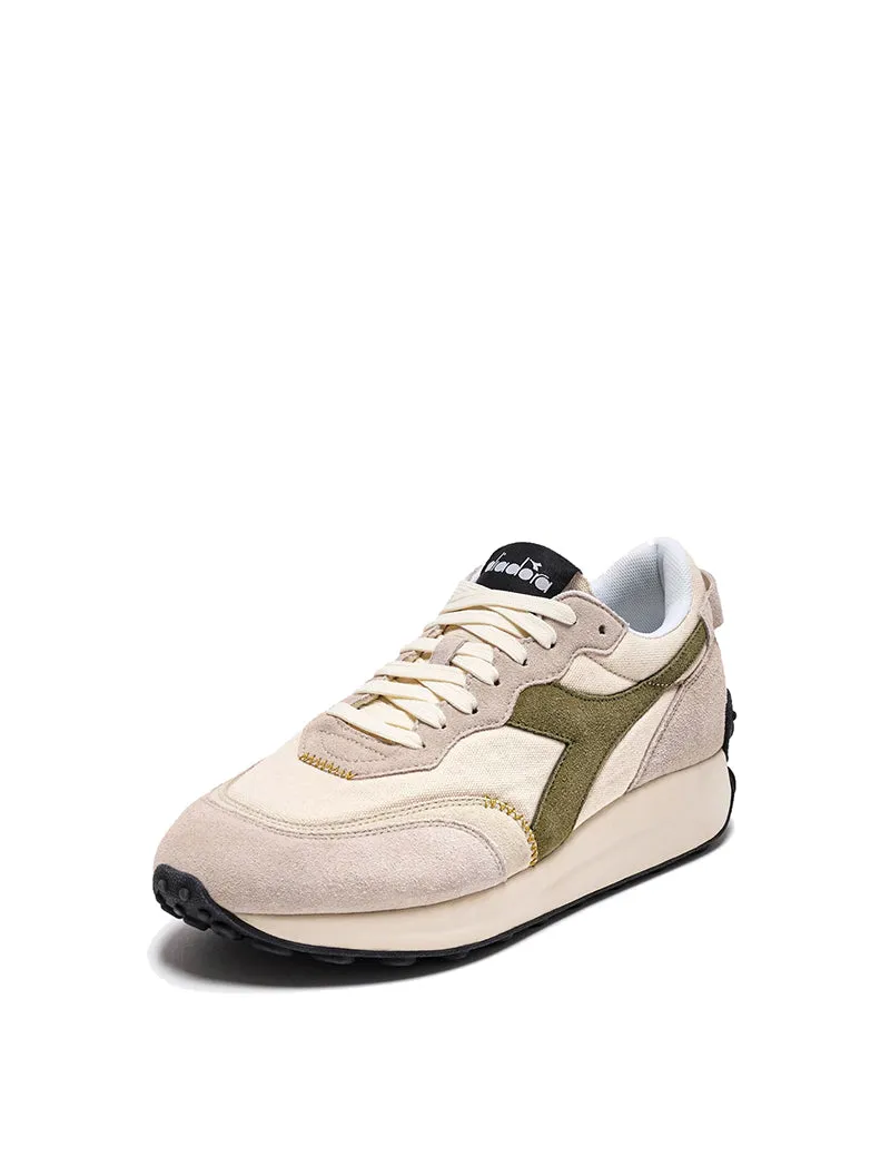 Diadora Women's Race Suede SW Trainer Pristine/Whitecap Gray - Best Price