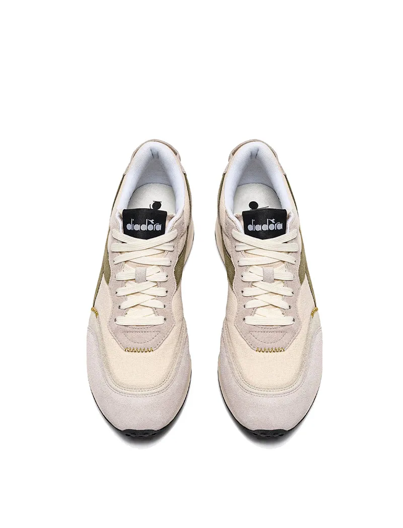 Diadora Women's Race Suede SW Trainer Pristine/Whitecap Gray - Best Price