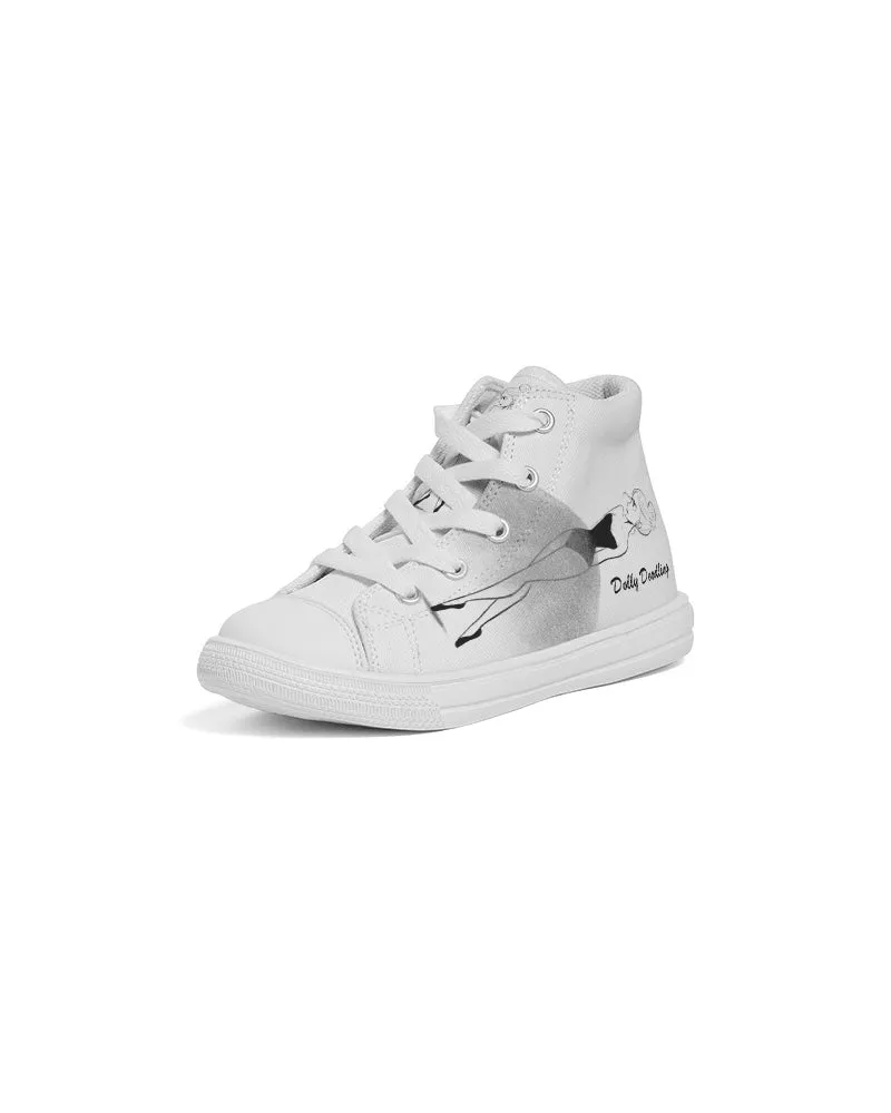 Dolly Doodling Ballerina Kids White Hightop Canvas Shoe