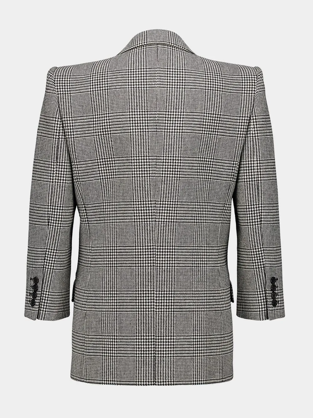 Double-Breasted Houndstooth Blazer