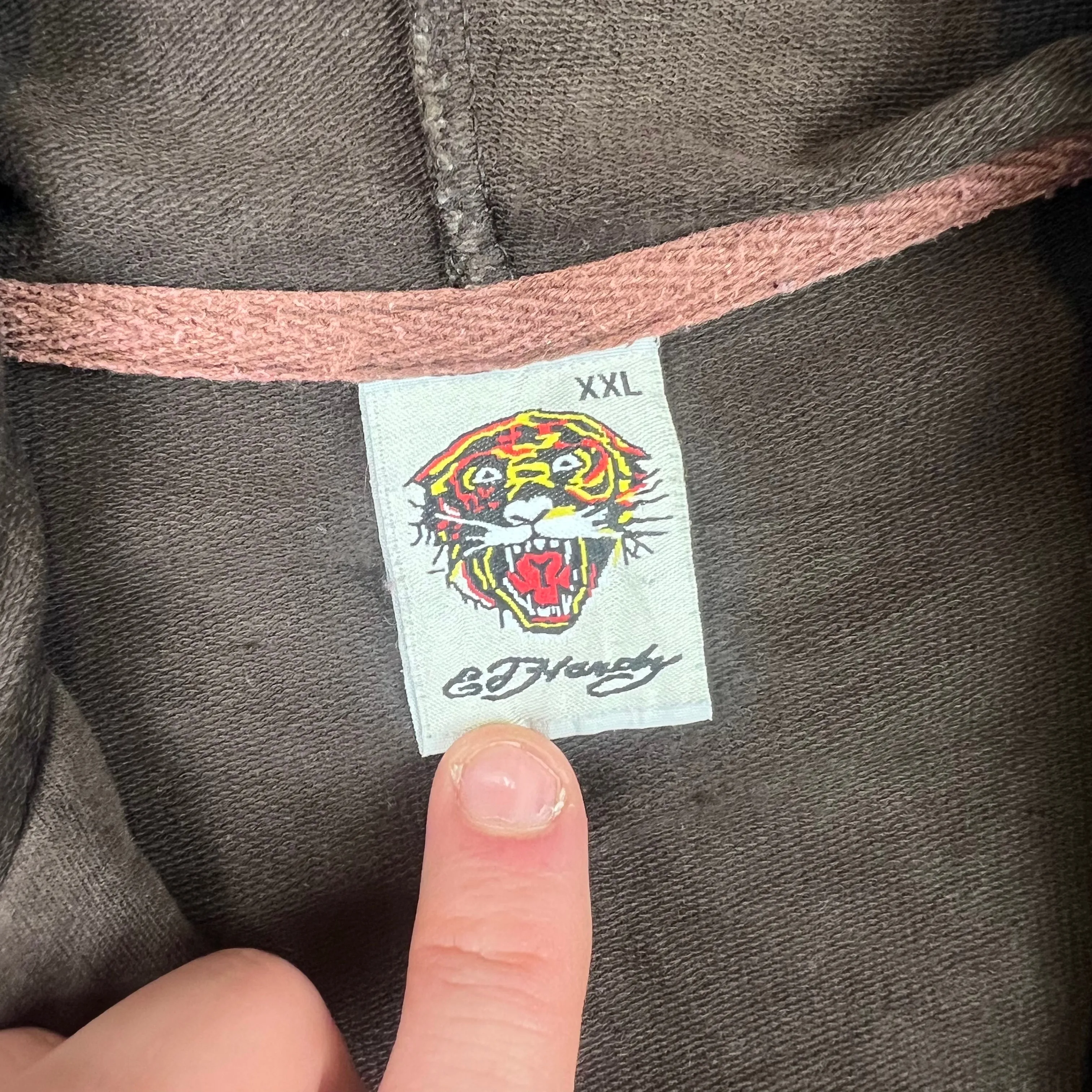 Ed Hardy Zip-Up Hoodie Brown