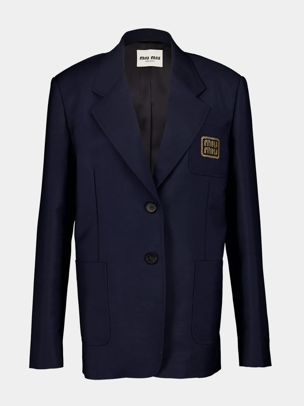 Embroidered Logo Blazer