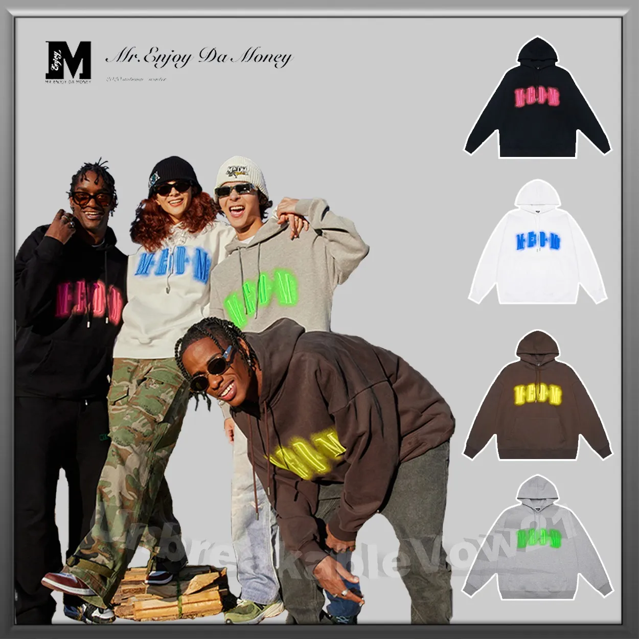 Enjoy the Money - Unisex Long Sleeves Cotton Logo Hoodies & Sweatshirts