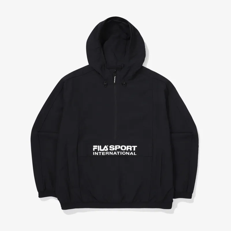 FILA Unisex Nylon Hoodies - Long Sleeves - Street Style - Plain Logo