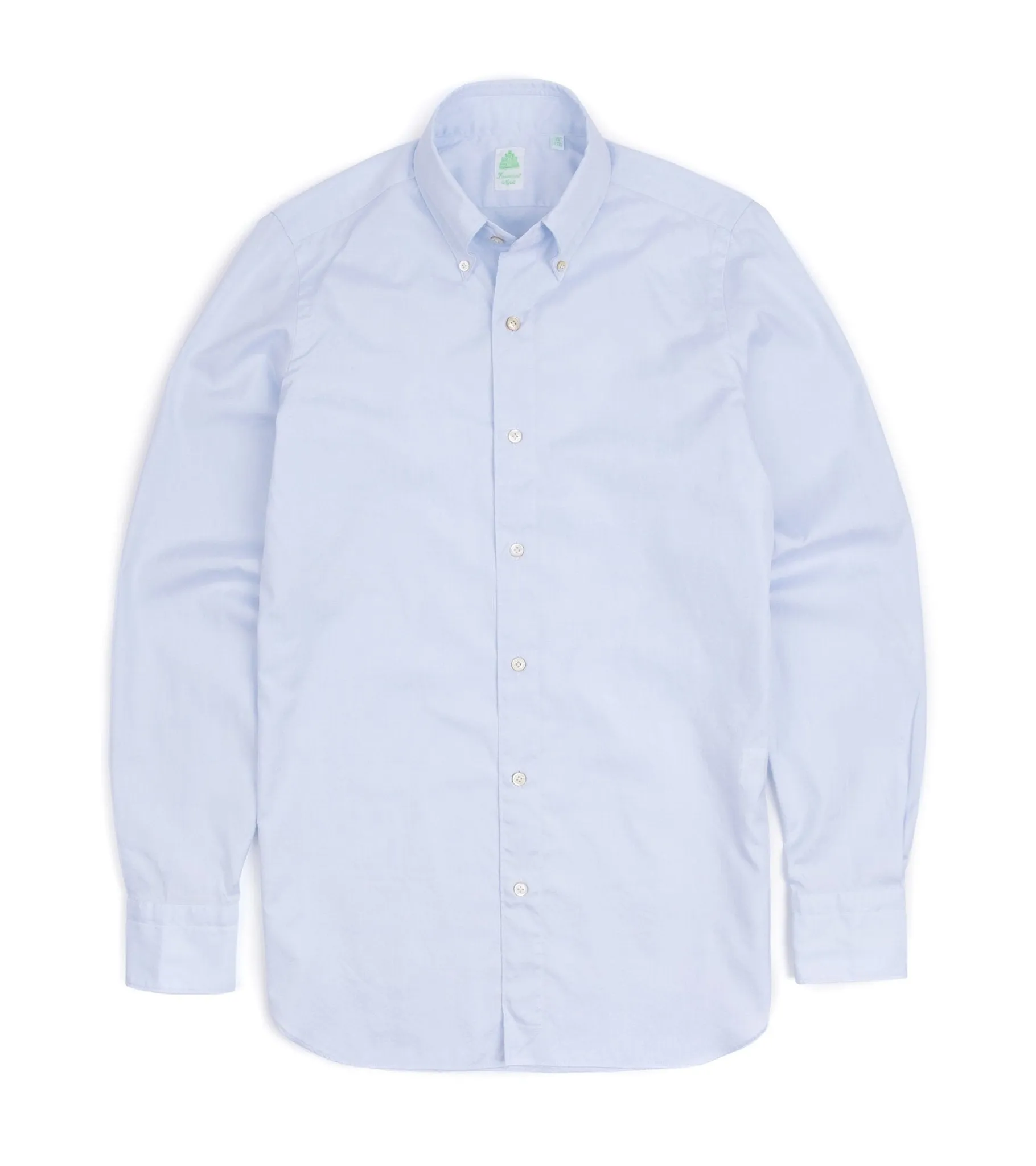 Finamore Gaeta Classic Cotton Leonardo Button Down Sport Shirt Oxford Blue