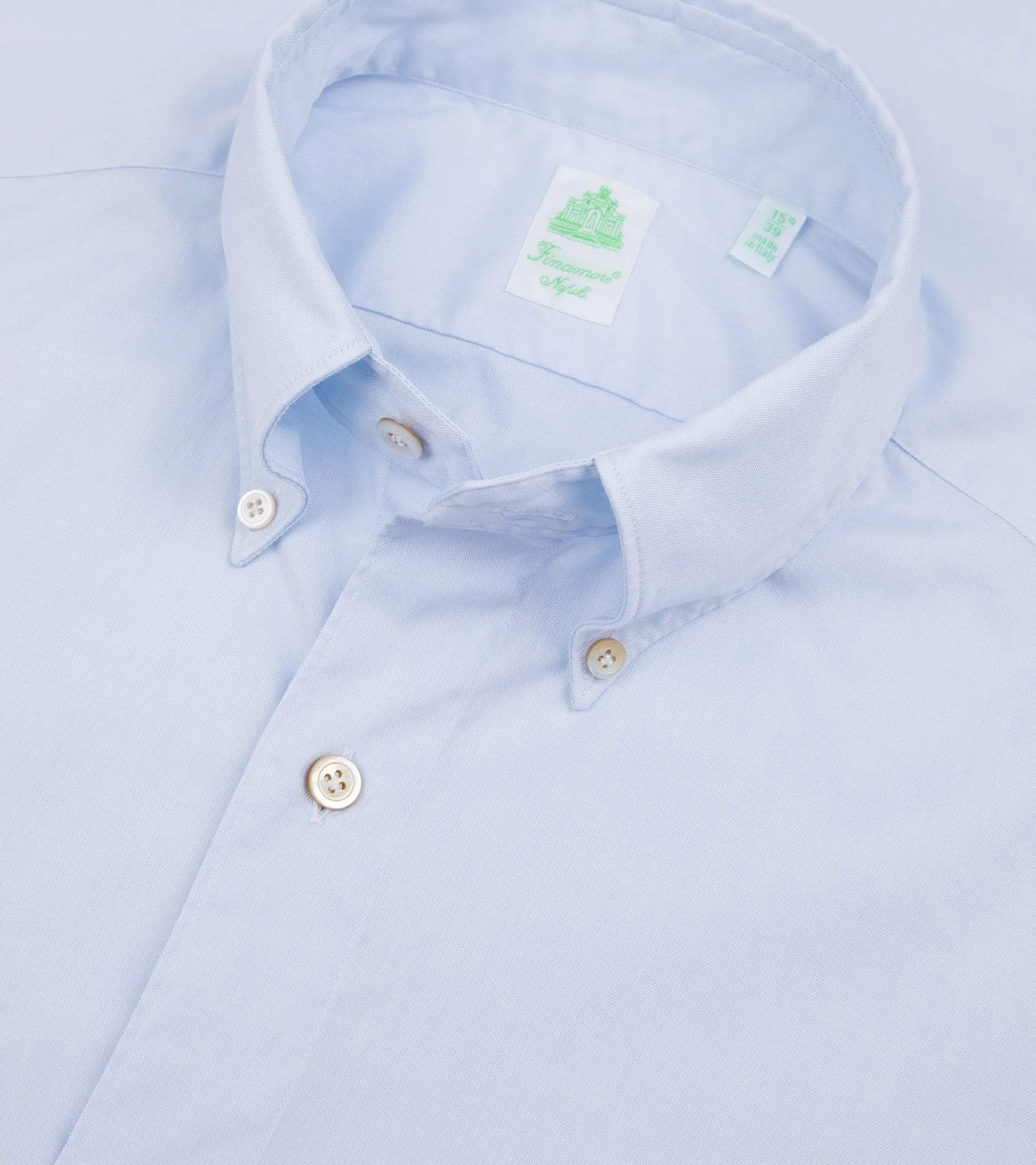 Finamore Gaeta Classic Cotton Leonardo Button Down Sport Shirt Oxford Blue