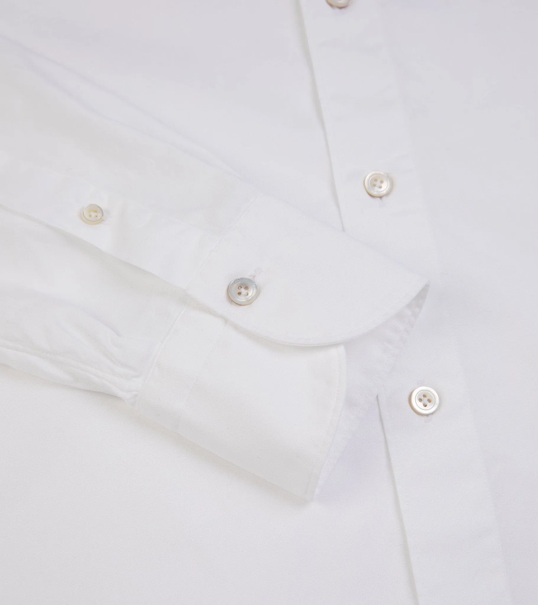 Finamore Gaeta Classic White Button Down Sport Shirt: Fine Oxford Cotton Leonardo