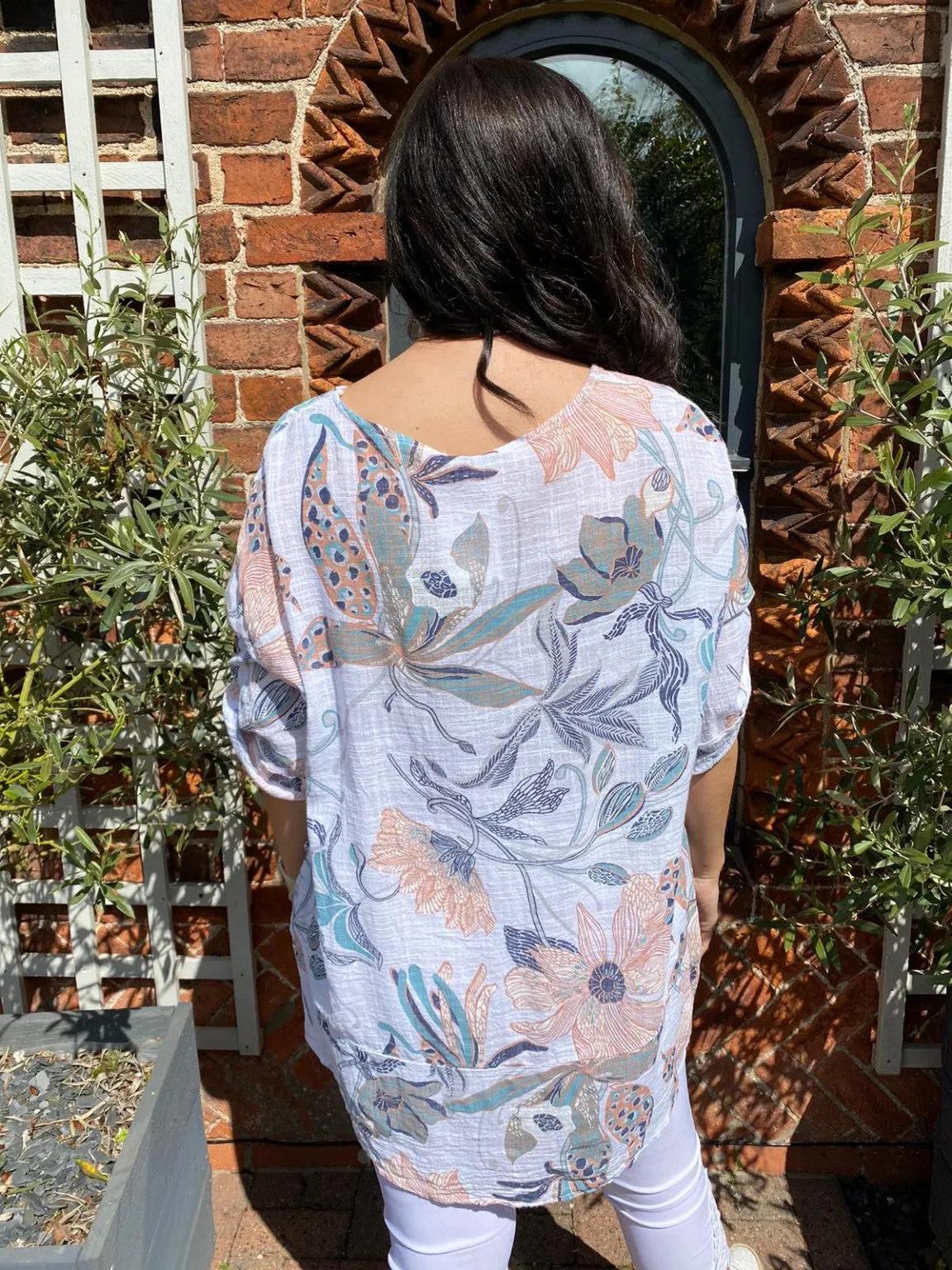 Floral Leaf Print Tunic for Women - Alicia