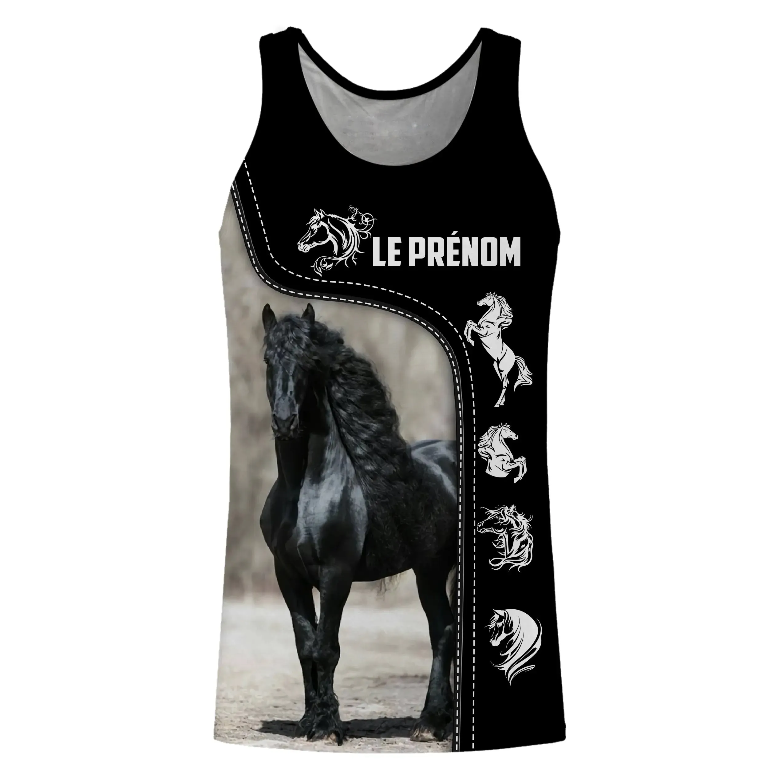 Frison Horse, Netherlands Warmblood Equine Breed, Horse Lovers, Horse Enthusiasts, Customizable 3D All-Over Tee Shirt, Gift.