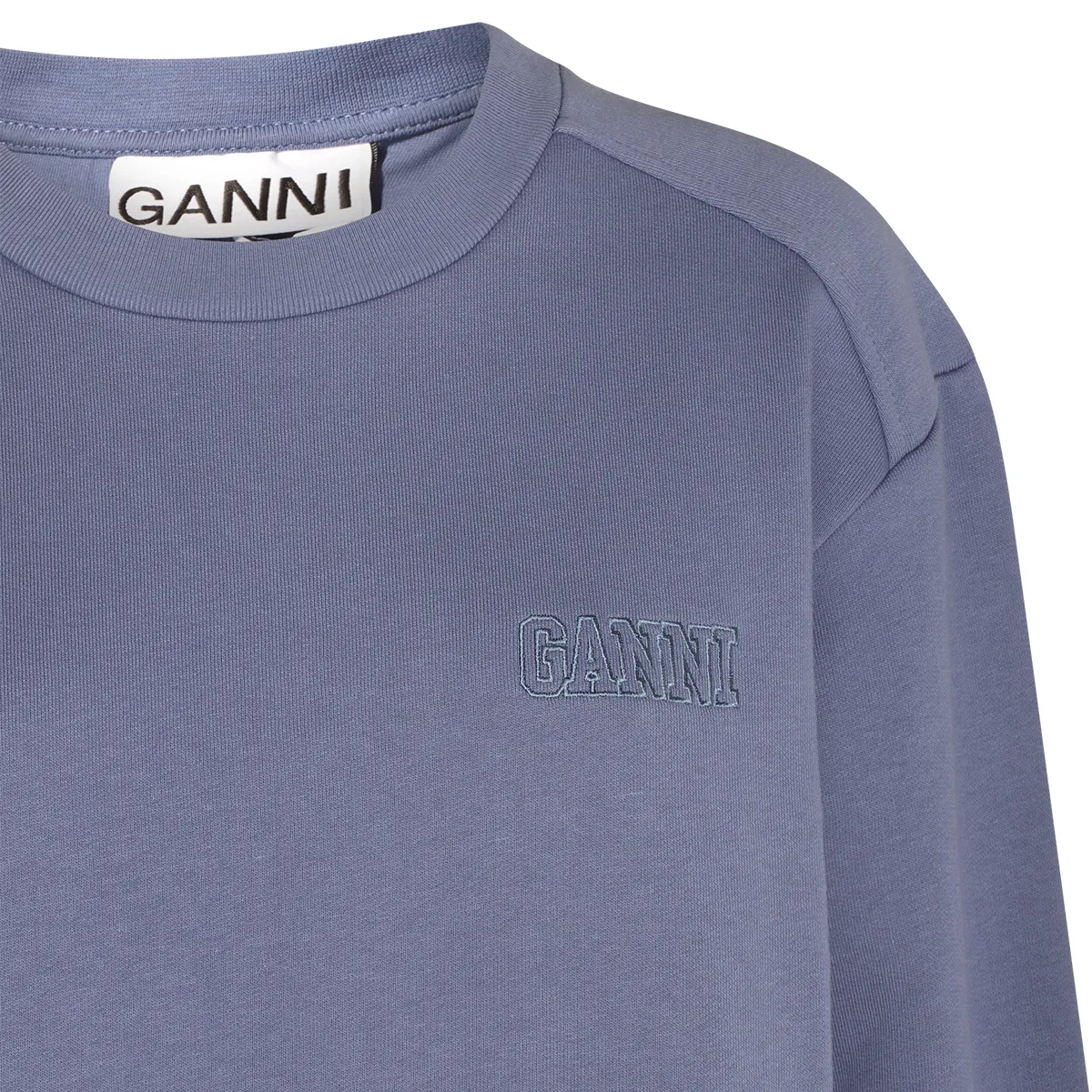 Ganni - Unisex Street Style Long Sleeves Plain Cotton Logo